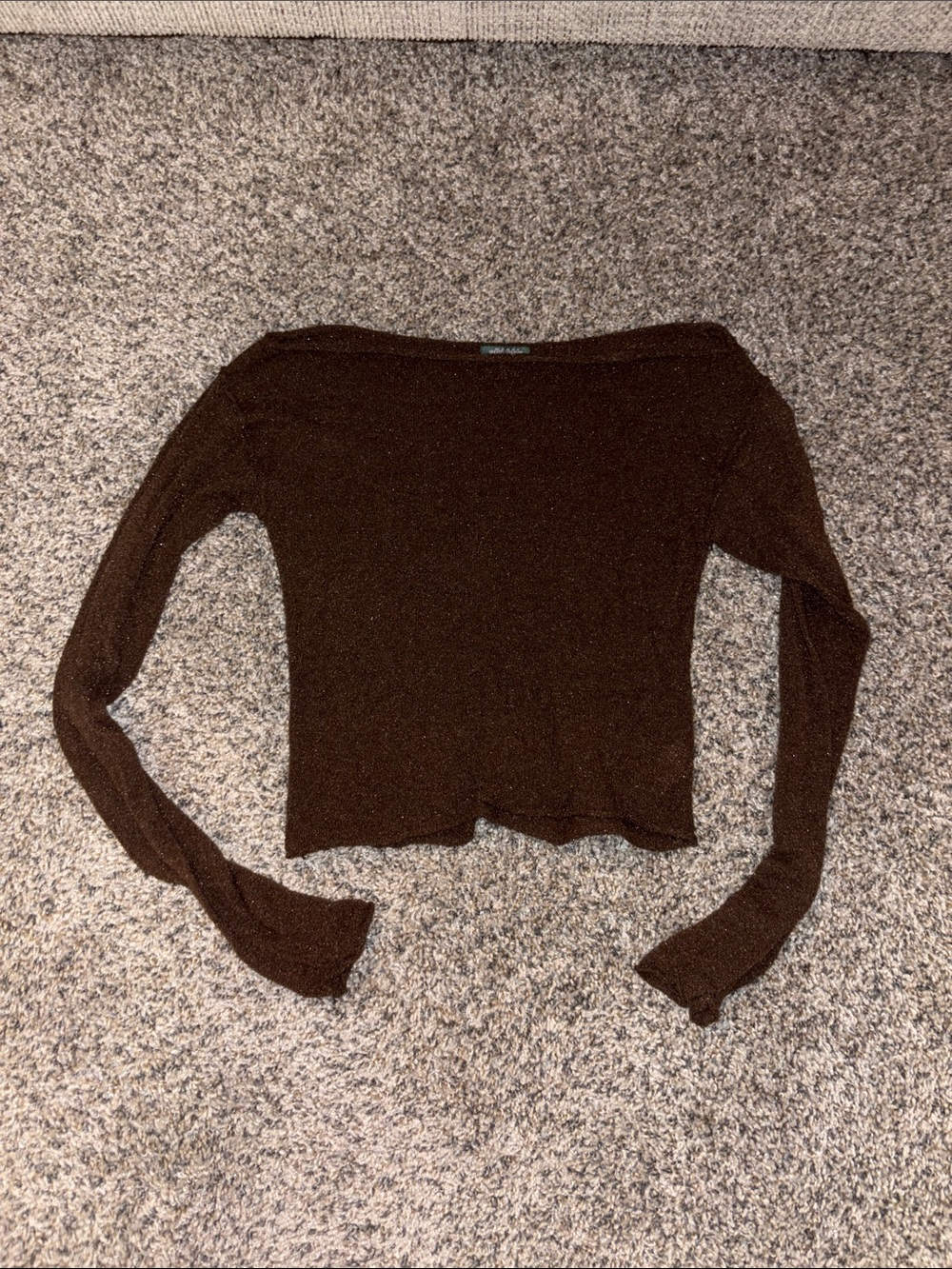 wild fable Off-the-Shoulder Brown Knit Sweater